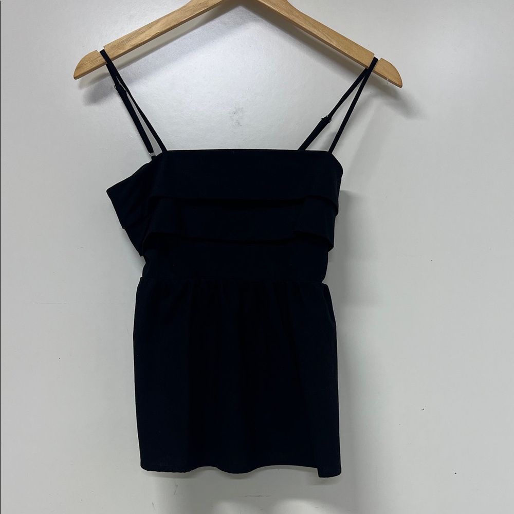 Anna Rae Women's Spaghetti Straps Top, Black, Lined, Small